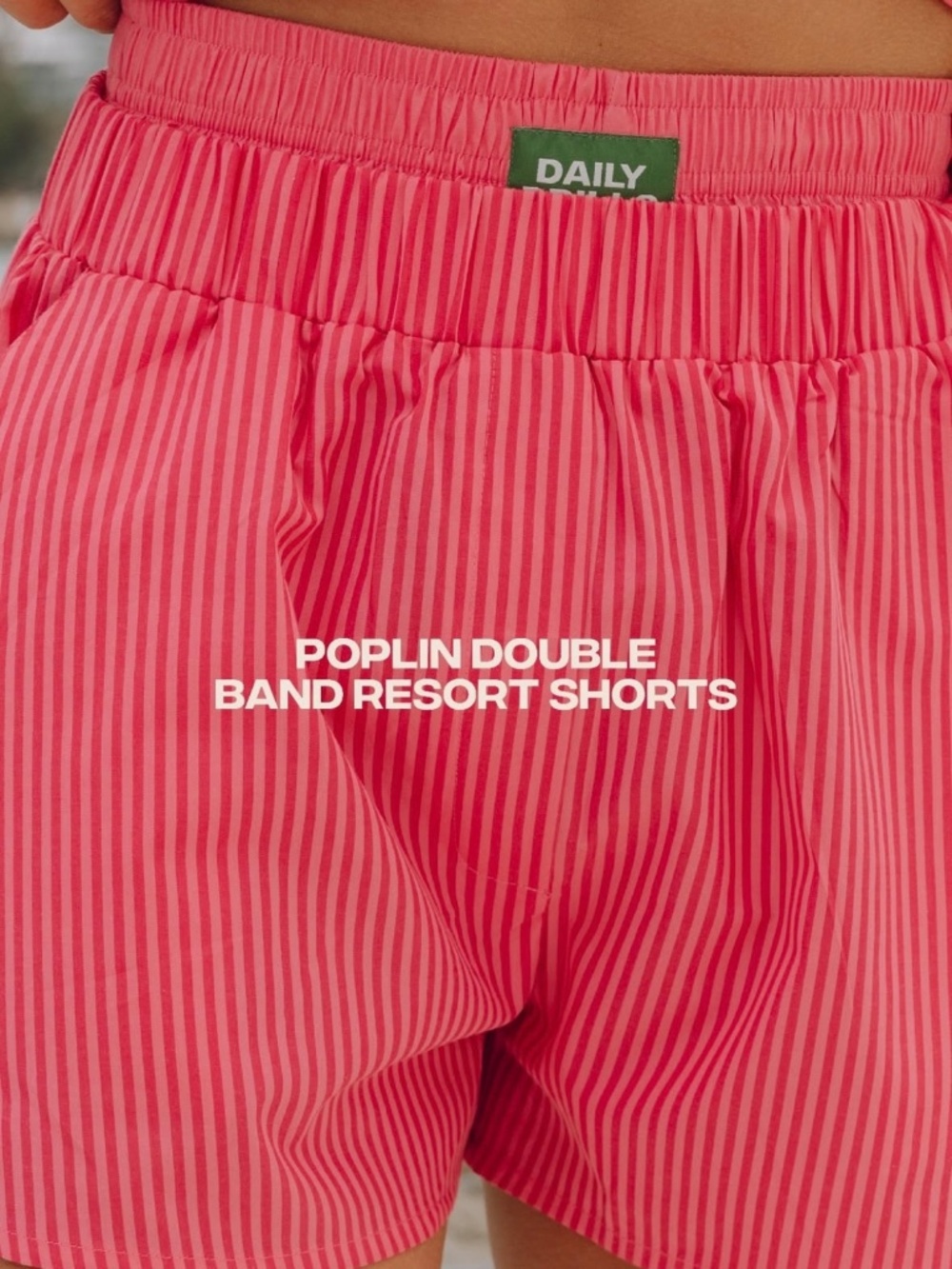 Daily Drills Women's 'Poplin Double Band Resort Shorts' Layered Striped Bottoms